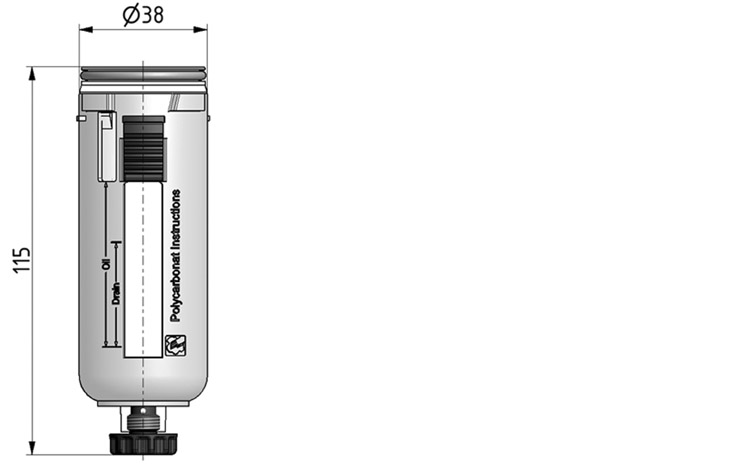 Tazza per filtro serie K con scarico semiautomatico G1/4" MINI