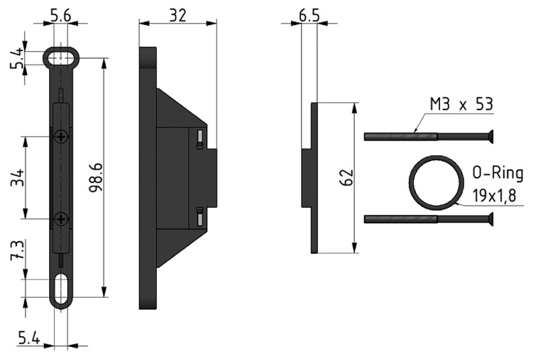 Kit montaggio gruppi trattamento aria G1/4"-G3/8" con staffa di fissaggio