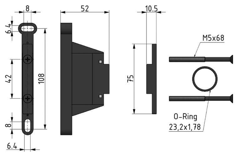 Kit montaggio gruppi trattamento aria G1/2" con staffa di fissaggio
