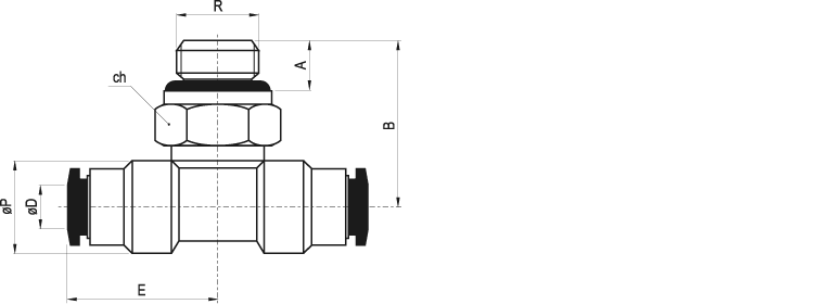 AZT-G 6 M5 - Raccordo a T orientabile maschio cilindrico