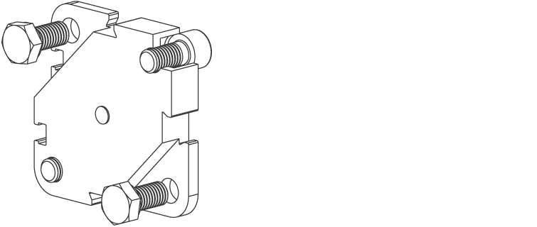 Flangia intermedia per cilindri compatti contrapposti ø32 ISO e UNITOP