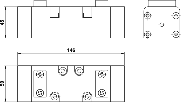 ISO 2 5/3 centri chiusi, doppio comando pneumatico