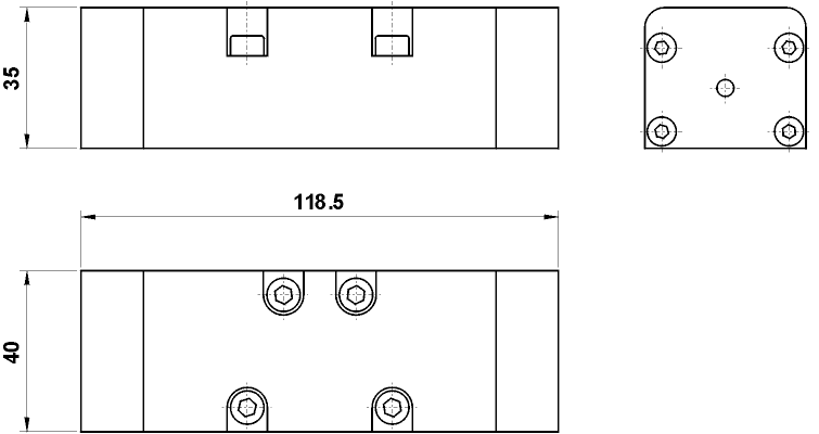 ISO 1 5/3 centri in pressione, doppio comando pneumatico