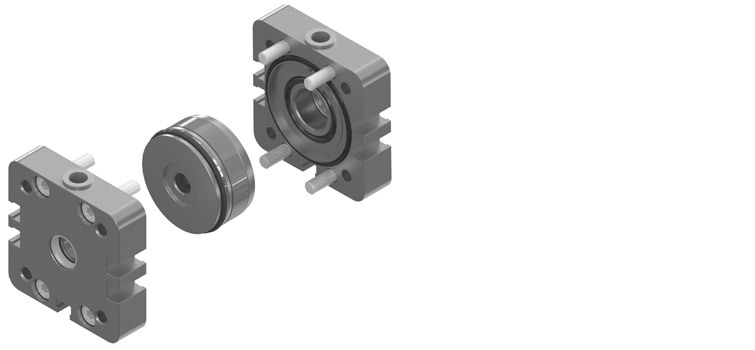 Kit cilindro compatto ISO 21287 magnetico, guarnizioni standard, ø50