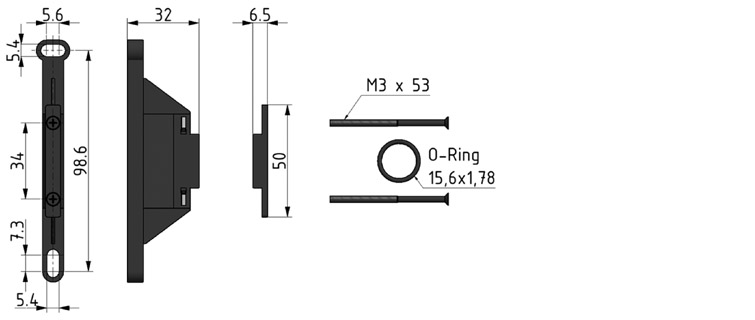 Mini kit montaggio gruppi trattamento aria G1/4" con staffa di fissaggio