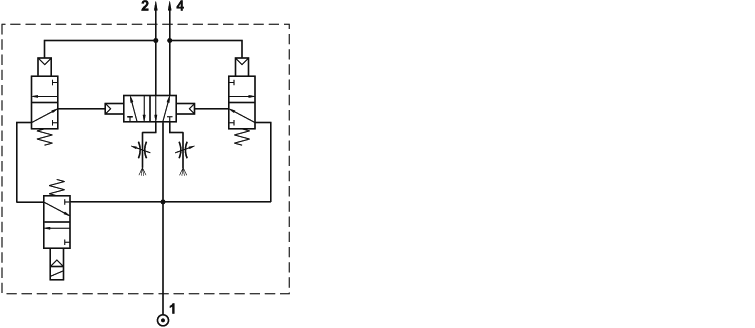 Oscillatore 5/2 1/8" con 2 NOT a comando elettrico, senza bobina